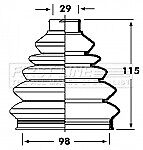 First Line - CV JOINT BOOT KIT - FCB2354R - Fits: Audi, Seat, VW - Outer
