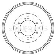 Borg & Beck - BRAKE DRUM - BBR7251 - Fits: Toyota Hi-Lux (KUN25,26) 7/05-