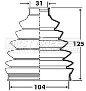 First Line - CV JOINT BOOT KIT - FCB2395 - Fits: VW - Outer
