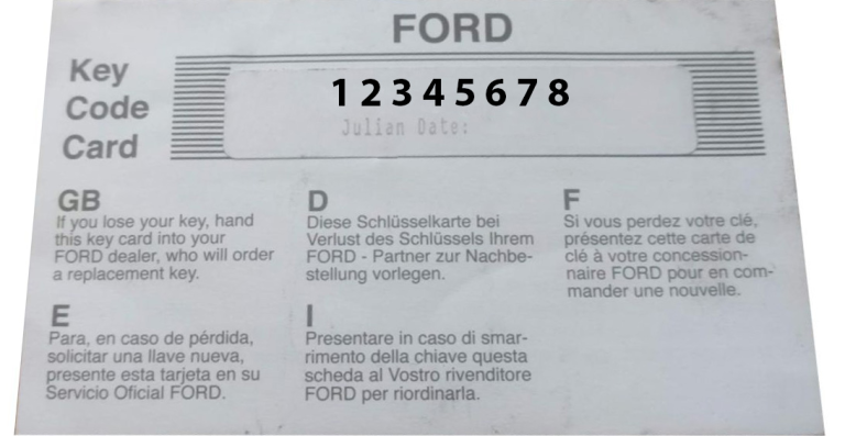 ford key codes by vin number