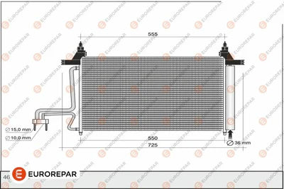 Eurorepar Air Conditioning Condenser - 1609635880 - Fits: Fiat Stilo