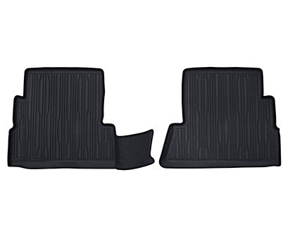 Genuine Rubber Floor Mats rear, black, tray style with raised edges - 2116934