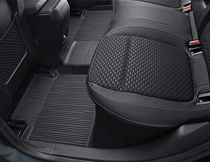Genuine Rubber Floor Mats in tray style with raised edges, rear, black - 2281223