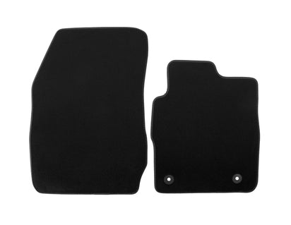 Genuine Velour Floor Mats front, black with cognac double stitching - 1848820