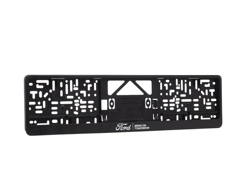 Genuine Ford Licence Plate Holder black, with Ford oval and white "Bring On Tomorrow" lettering