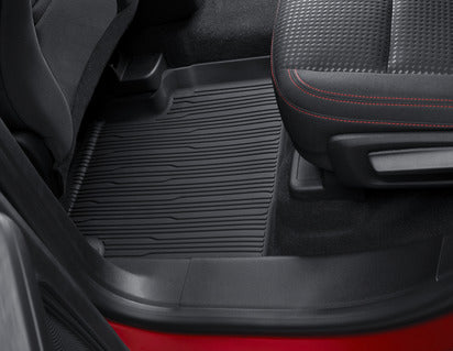 Genuine Rubber Floor Mats in tray style with raised edges, rear, black - 2335734