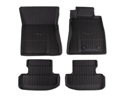 Genuine Rubber Floor Mats tray style design, front and rear, black - 2203066