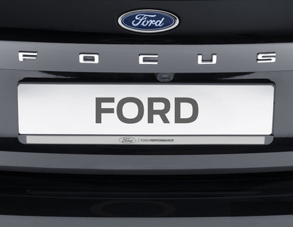 Genuine Ford Performance Licence Plate Holder silver, with black 3D effect "Ford Performance" logo - 2569822