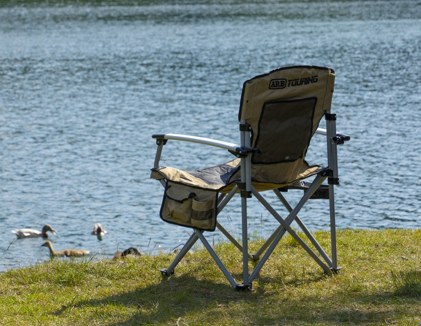 Genuine ARB* Camping Chair with carry bag, black and beige