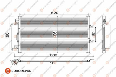 Eurorepar Air Conditioning Condenser - 1610163080 - Fits: Renault Twingo