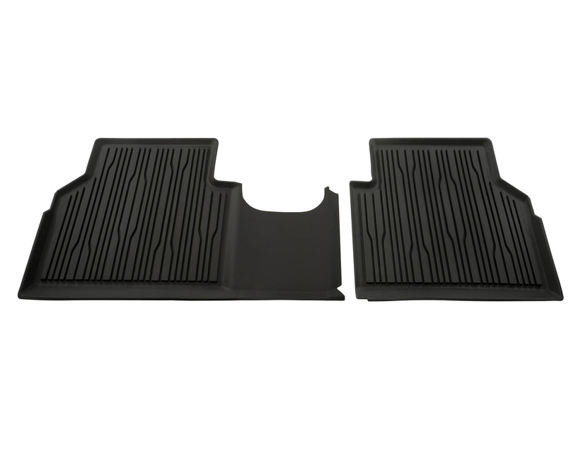 Genuine Rubber Floor Mats rear, black, tray style with raised edges - 2769911