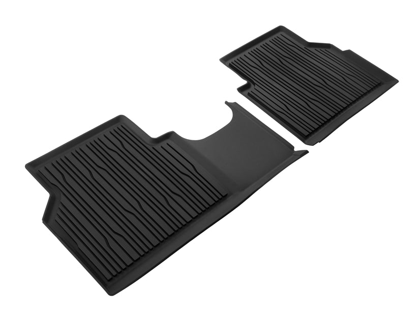 Genuine Rubber Floor Mats rear, black, tray style with raised edges - 2769911