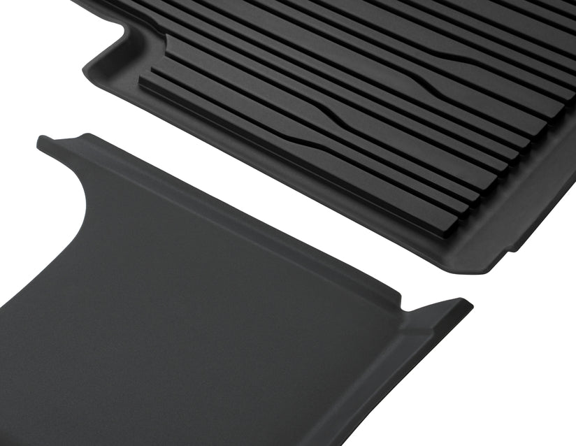 Genuine Rubber Floor Mats rear, black, tray style with raised edges - 2769911