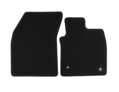 Genuine Velour Floor Mats front, black with grey stitching - 2535638