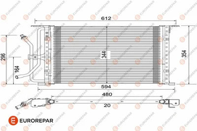 Eurorepar Air Conditioning Condenser - 1609637480 - Fits: Ford Courier, Ford Fiesta, Ford Puma