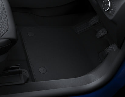 Genuine Velour Floor Mats front, with Metal Grey stitching - 2193982
