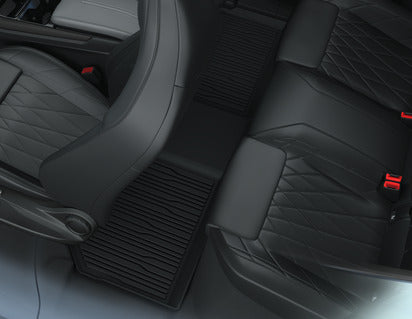 Genuine Rubber Floor Mats rear, black, tray style with raised edges - 2769911