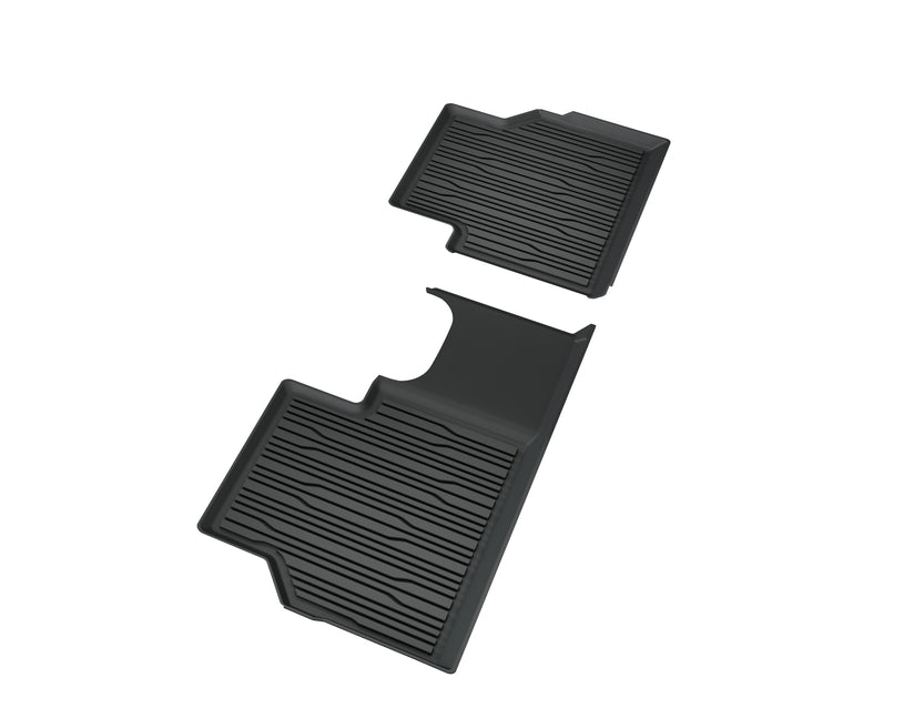 Genuine Rubber Floor Mats rear, black, tray style with raised edges - 2769911
