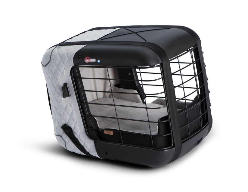 Genuine 4pets®* Caree Transport Box For cats and dogs to be securely fixed onto most passenger seats, Cool Grey - 2460886