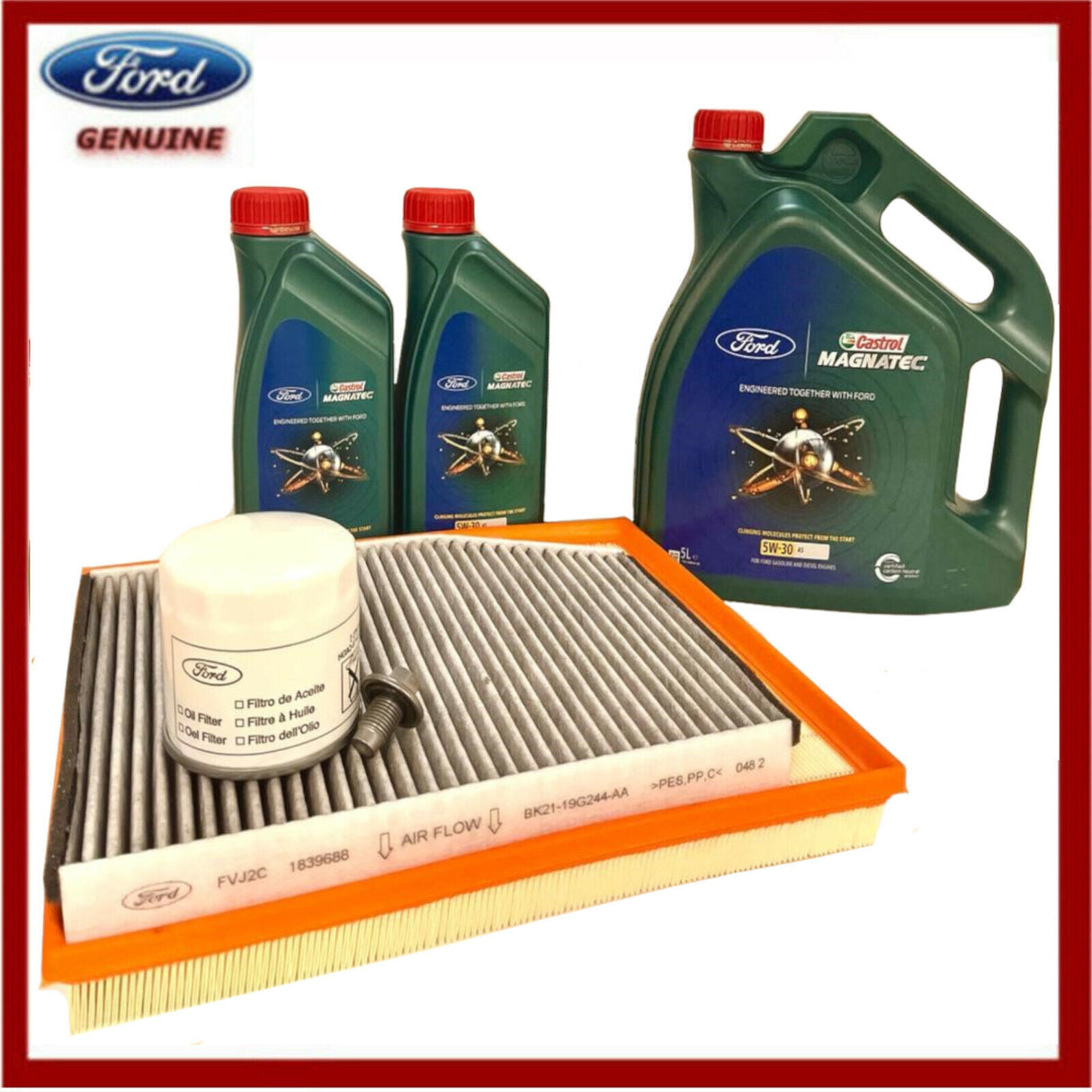 Genuine Ford Transit Custom 2.2 TDCI Service Kit Inc Castrol Engine Oil 