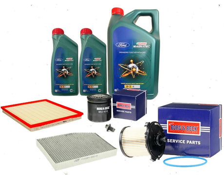 Fits: Ford Transit Custom 2.2 TDCI Full Service Kit Inc Castrol 5w30 Engine Oil