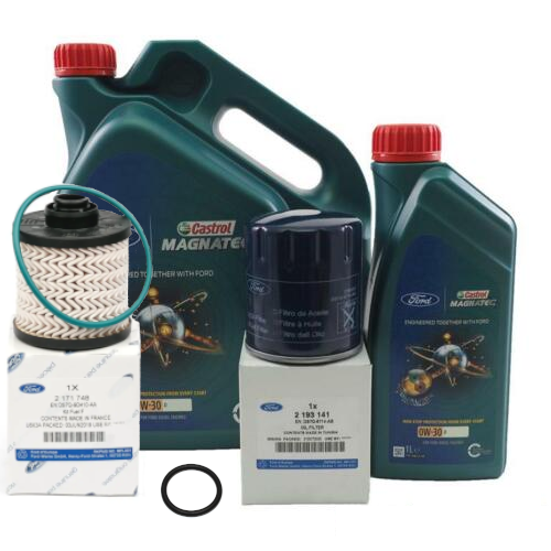 Genuine Ford Castrol 0W30 Castrol Oil 6L, Oil Filter & Fuel Filter 2L Duratorq