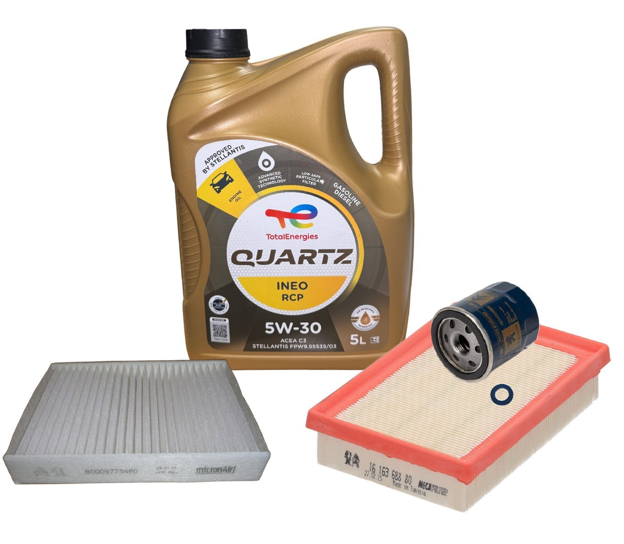 Genuine Peugeot 108 Full Service kit Inc Total Quartz Engine Oil 2014-2022