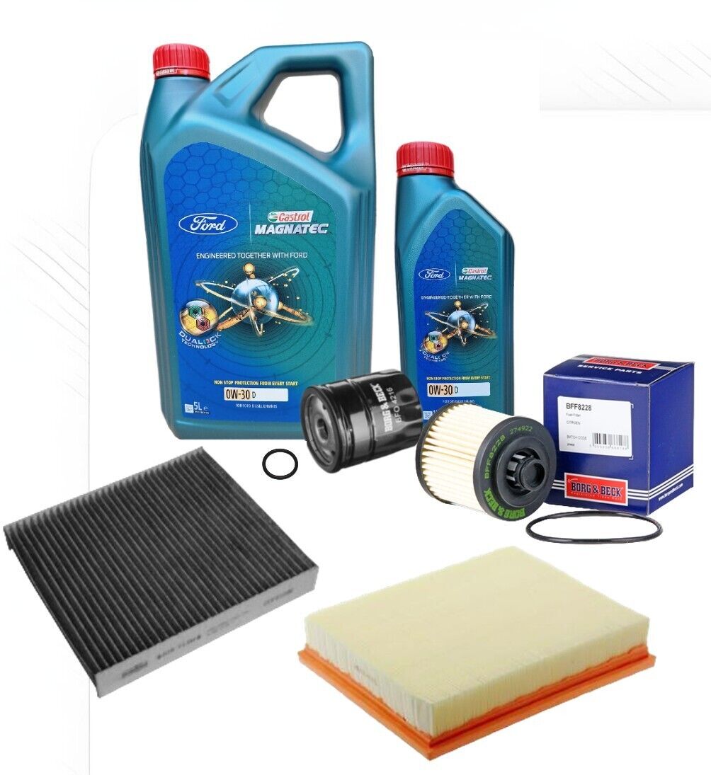 Fits: Ford Mondeo 2.0 TDCI Full Service Kit inc 0W30 Genuine Castol Engine Oil