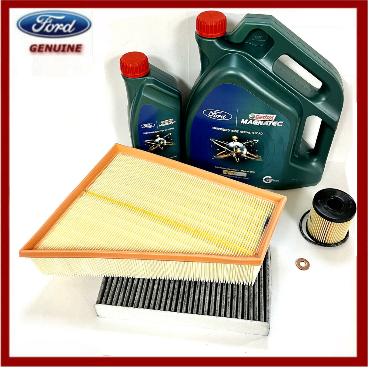 Genuine Ford Galaxy & S-Max 2.0 TDCi Service Kit Inc 5W30 Castrol Engine Oil 