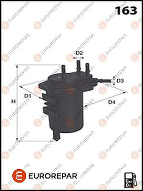 Fits Renault Clio Mk2 Kangoo Nissan Note Juke Micra NV200 Eurorepar Fuel Filter