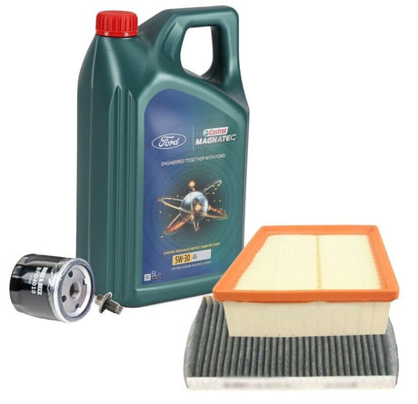 Ford Fiesta Service Kit Oil Air Cabin Filter & Genuine Castrol 5W30 Oil