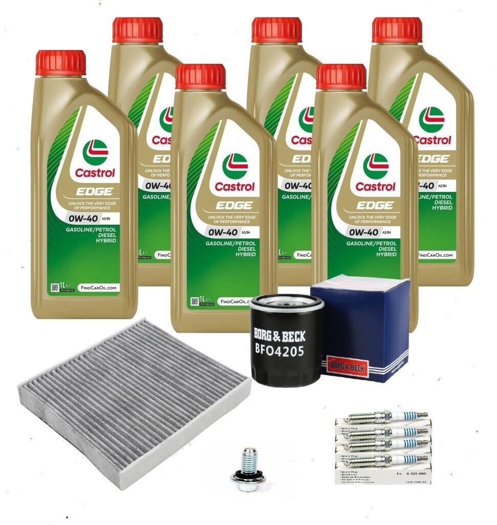 Fits: Ford Focus MK3 RS 2.3L Ecoboost Service Kit 0W40 Castrol Edge Engine Oil