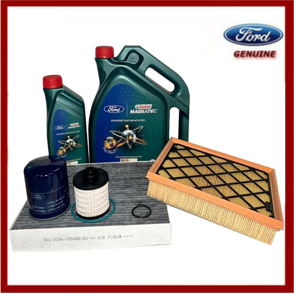 Genuine Ford Mondeo 2.0 TDCI Full Service Kit inc 0W30 Castol Engine Oil 2342388