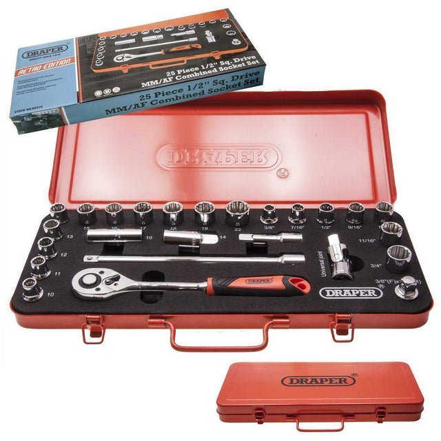 Draper 85410 1/" Drive 25 Piece Socket Set