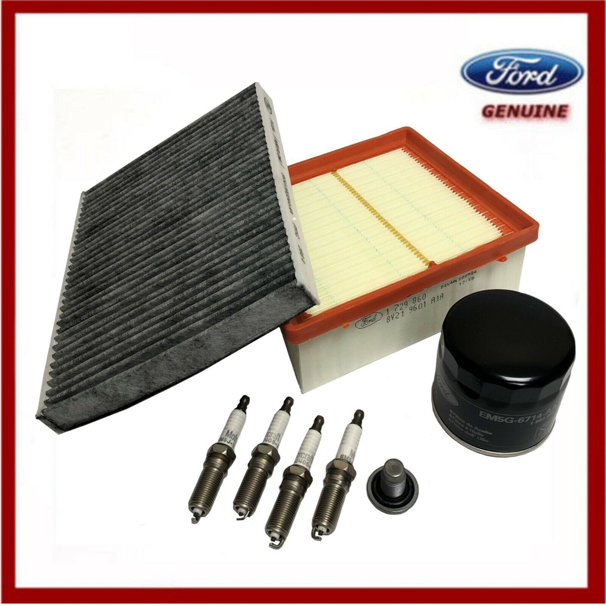 Genuine Ford Fiesta Mk7 1.25 Service Kit Oil Air Cabin Filter Spark Plug