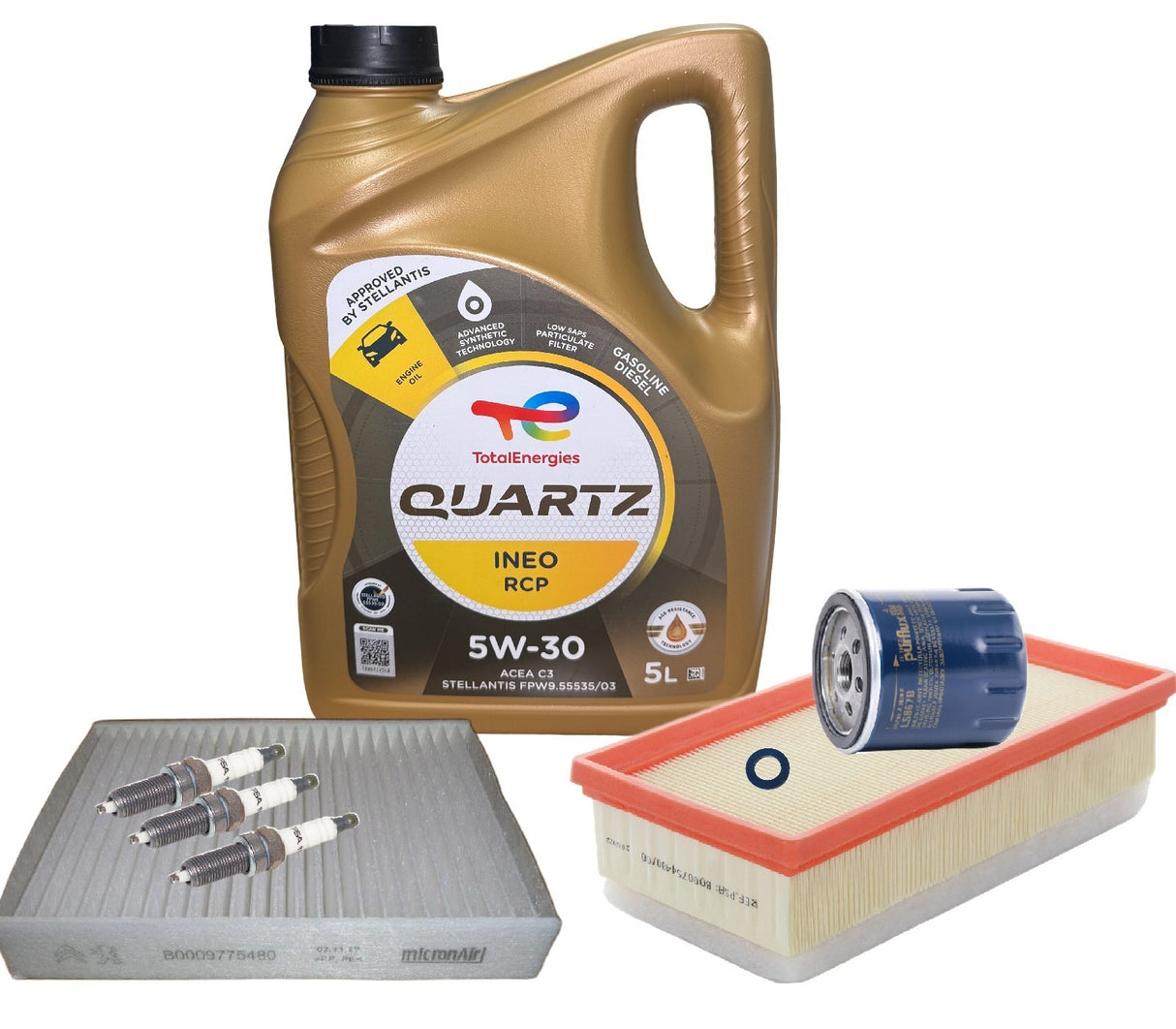 Genuine Peugeot 108 Full Service kit Inc Total Quartz Engine Oil 2014-2022
