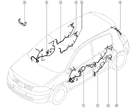 Genuine Renault Megane Mk2 Front Door Wiring Loom 8200397514 New