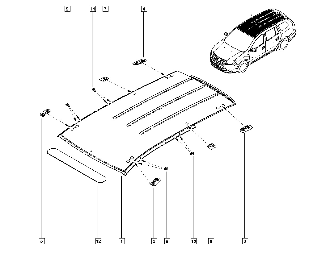 Genuine Renault / Dacia Logan Mk2 Roof New 731122924R