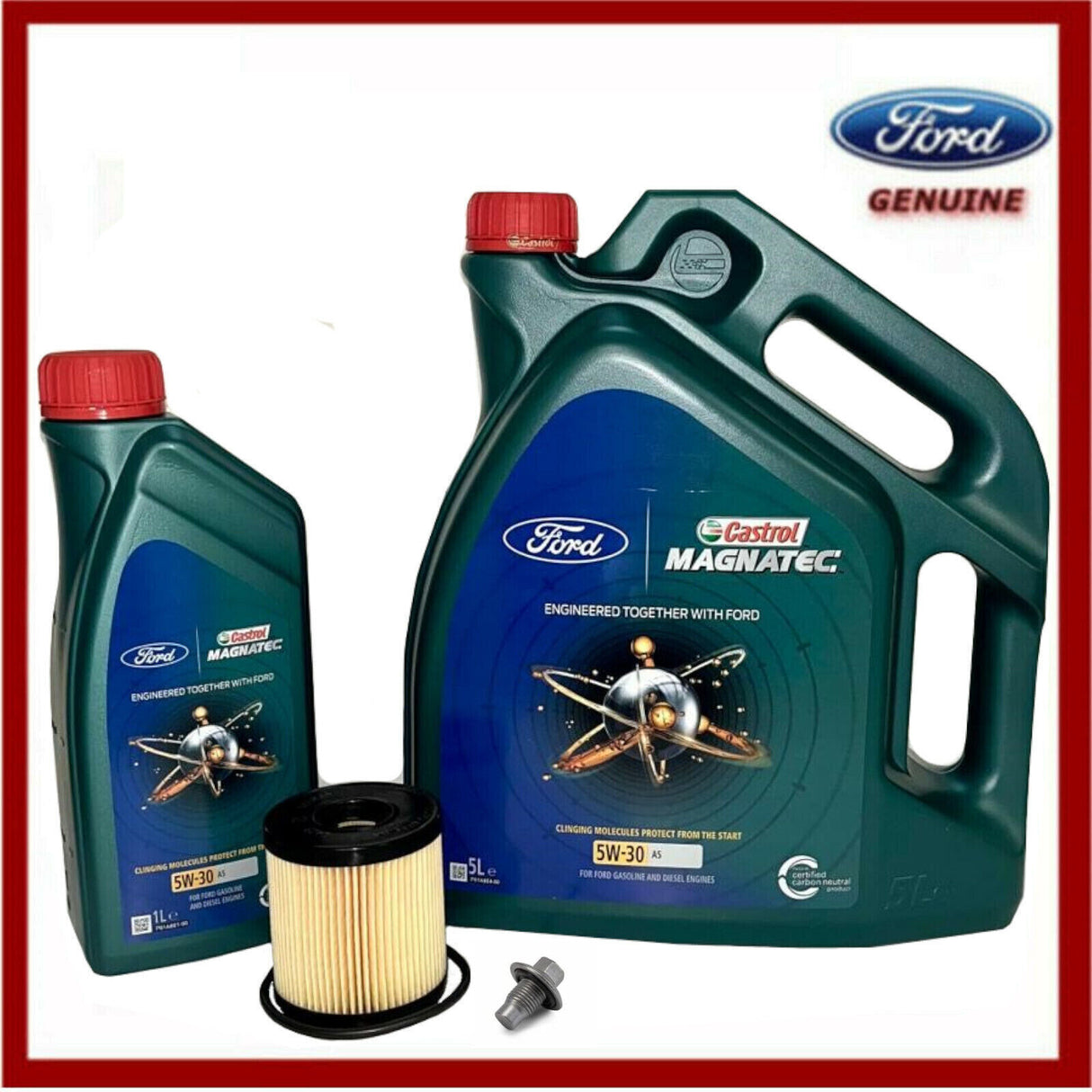 Genuine Ford Transit Custom 2.2 TDCI Oil Service Kit Inc Castrol 5w30 