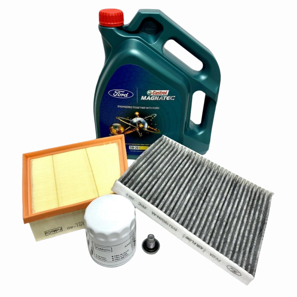 Genuine Ford EcoSport 1.0 Service Kit Oil Air Cabin Filters & 5L Castrol Oil 