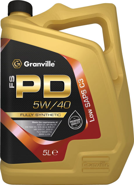 Car Engine Oil Granville FS-PD Diesel C3 SAE 5w40 Fully Synthetic 5L 5 Litre