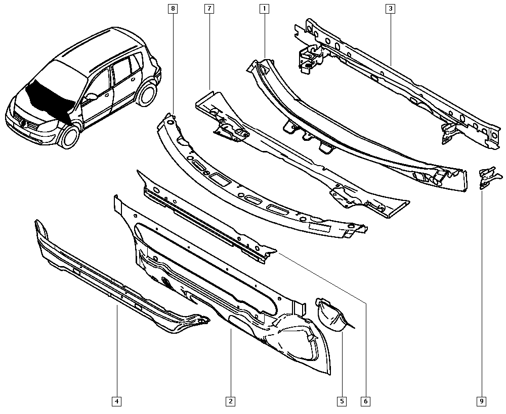 Genuine Renault Megane Mk2 & Scenic Mk2 Front Bumper Reinforcer 7782041830 New