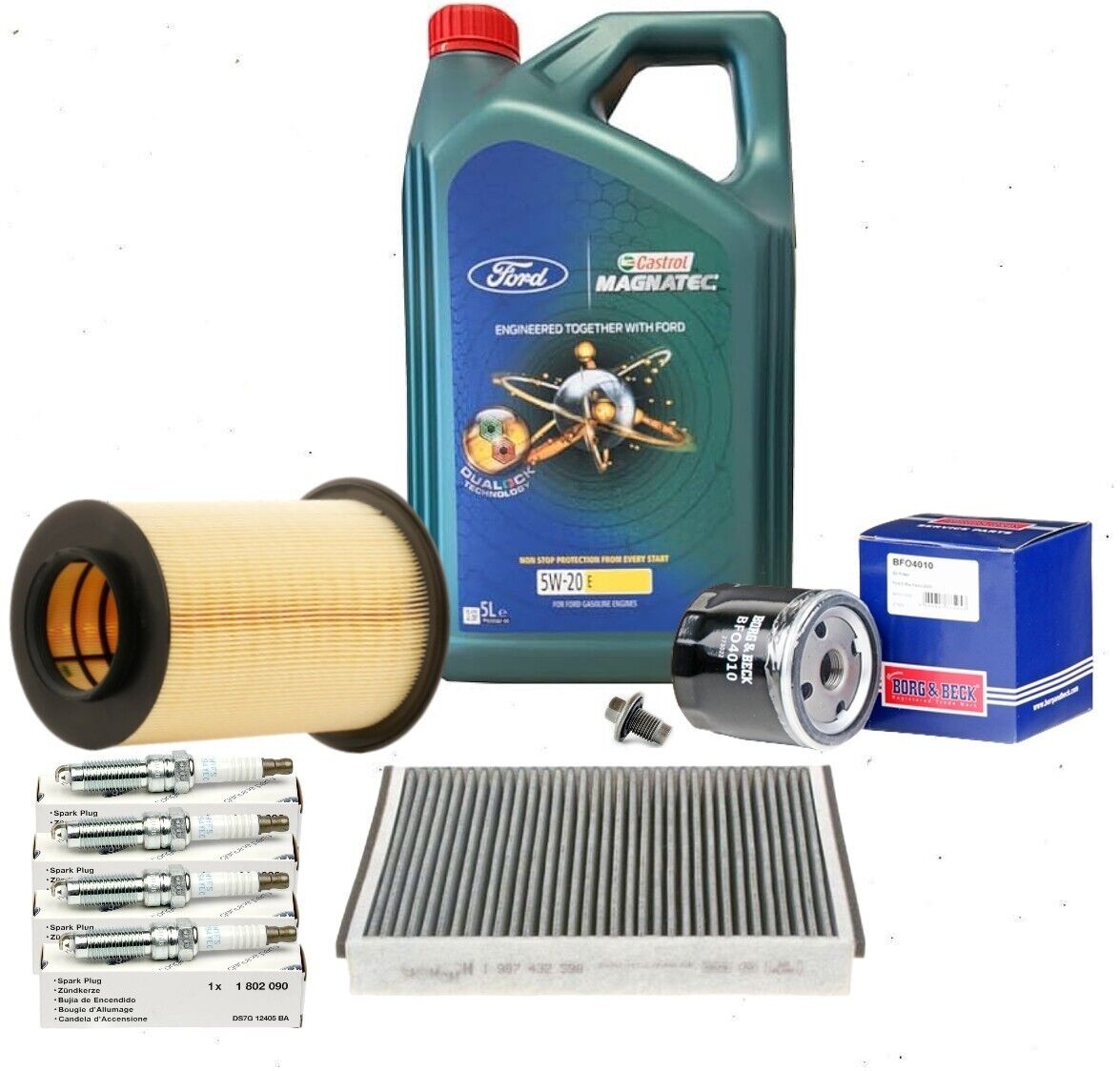 Ford Kuga 1.5 Ecoboost 13-20 Full Service Kit inc Genuine 5w20 Castrol Oil