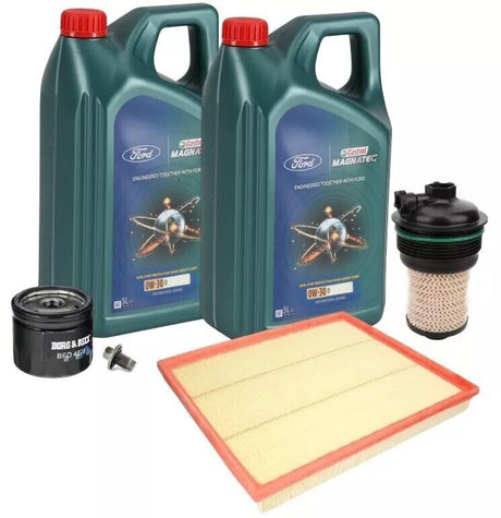 Ford Transit Custom 16-21 2.0L ECOBLUE Service Kit Genuine 0w30 Castrol Oil 10L