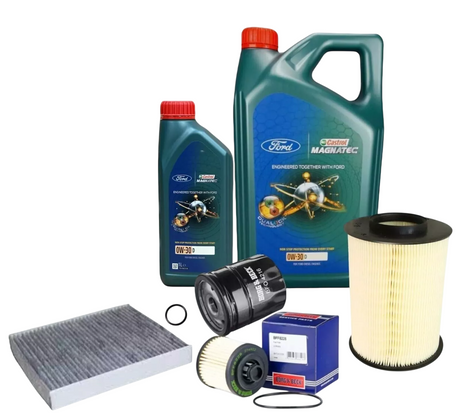 Ford Kuga 2.0 TDCi Service Kit Oil Air Cabin Diesel Filter inc 0w30 Castrol Oil