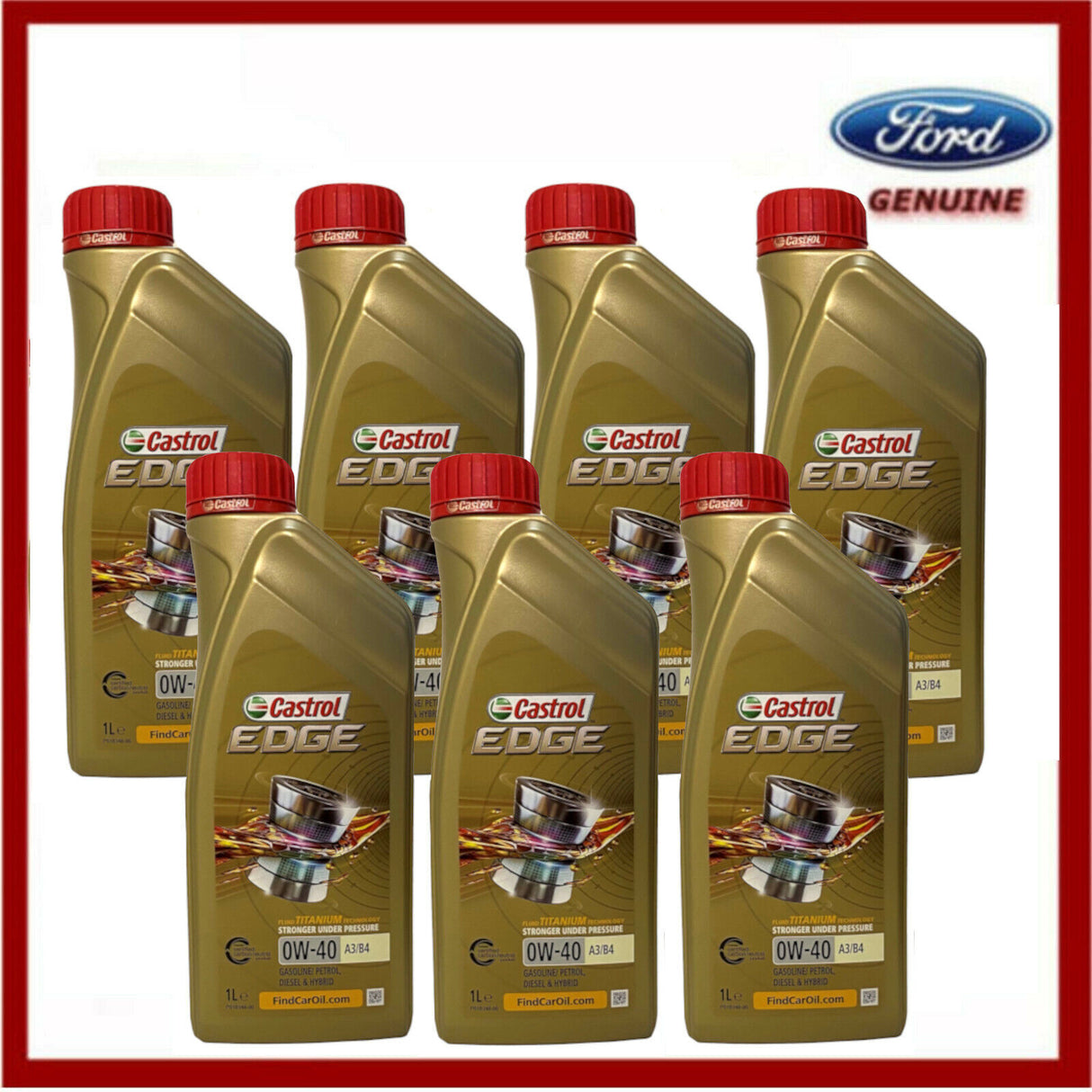 Genuine Ford Focus RS Castrol Edge Fully Synthetic 0W40 Engine Oil 7 Litres