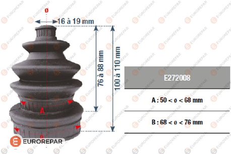 E272008 Eurorepar Drive Shaft CV Boot