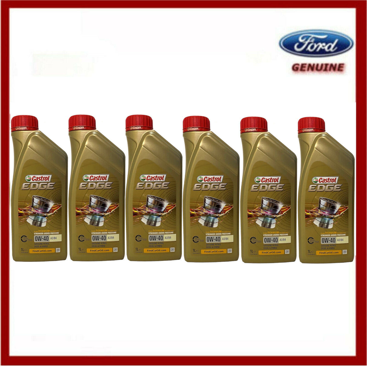 Genuine Ford Focus RS Castrol Edge Fully Synthetic 0W40 Engine Oil 6 Litres