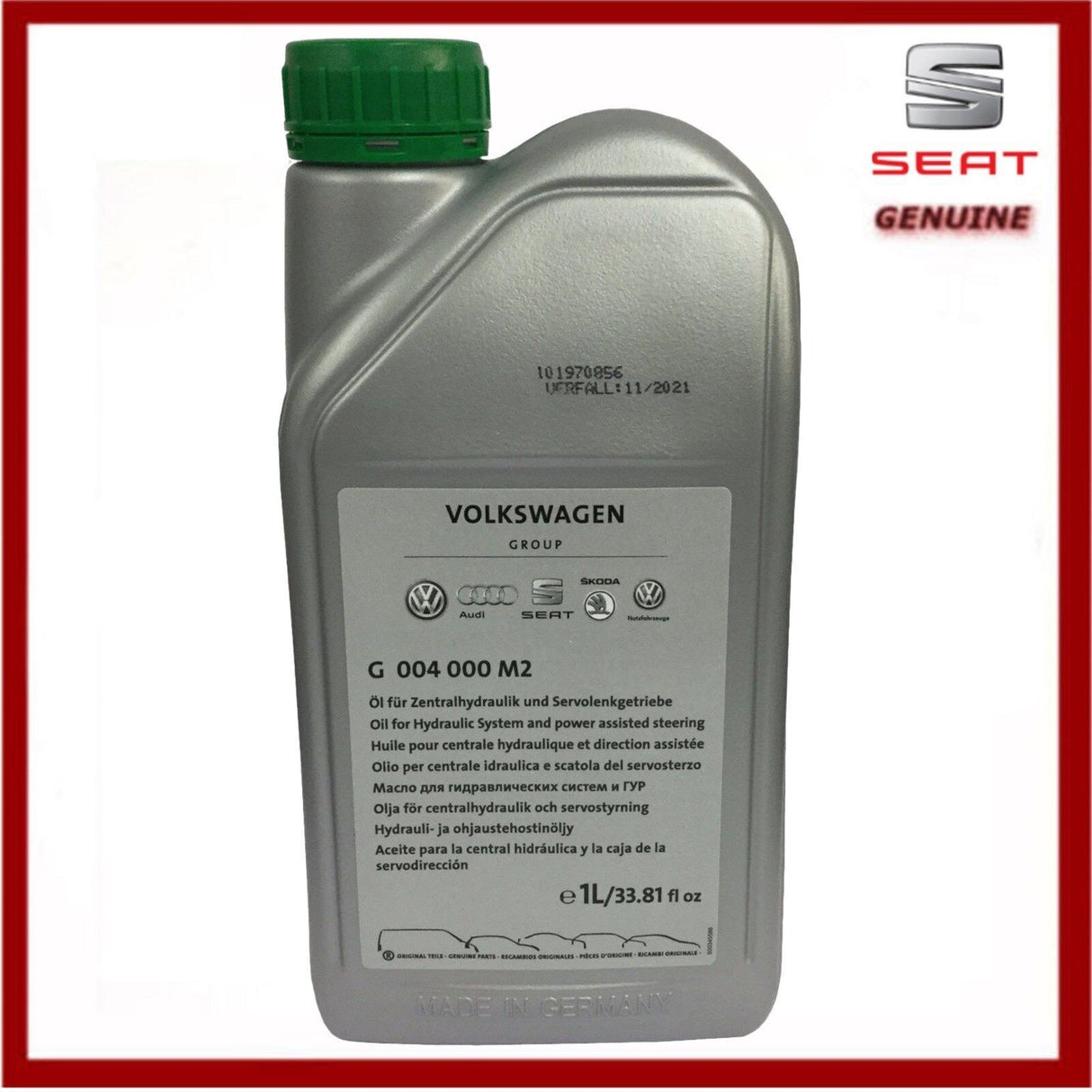 Genuine SEAT /Audi / VW / Skoda Green Power Steering PAS Fluid Oil 1L