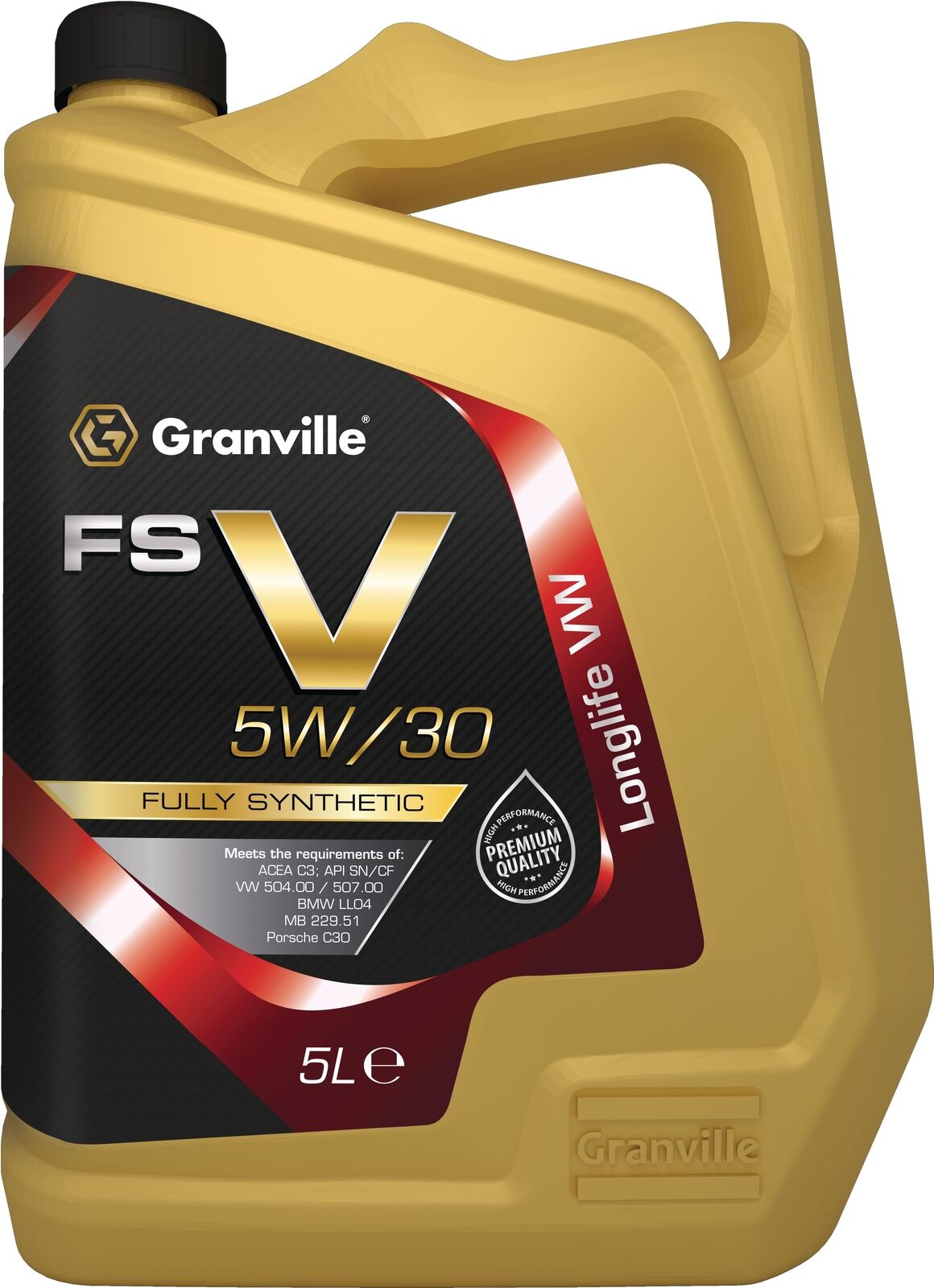 Car Engine Oil Granville FS-V SAE 5W30 Fully Synthetic VAG 5 Litre